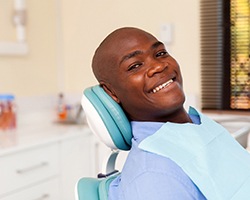 Man visiting his Highland Park implant dentist